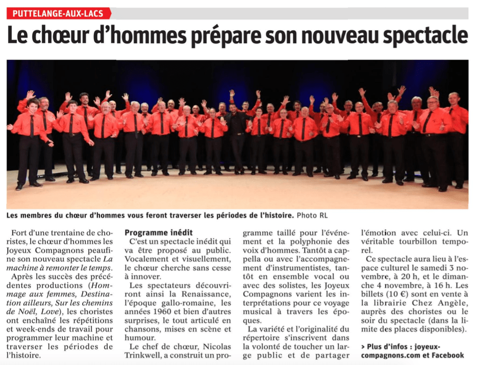 La presse en parle – R.L. du&nbsp;16/10/2018