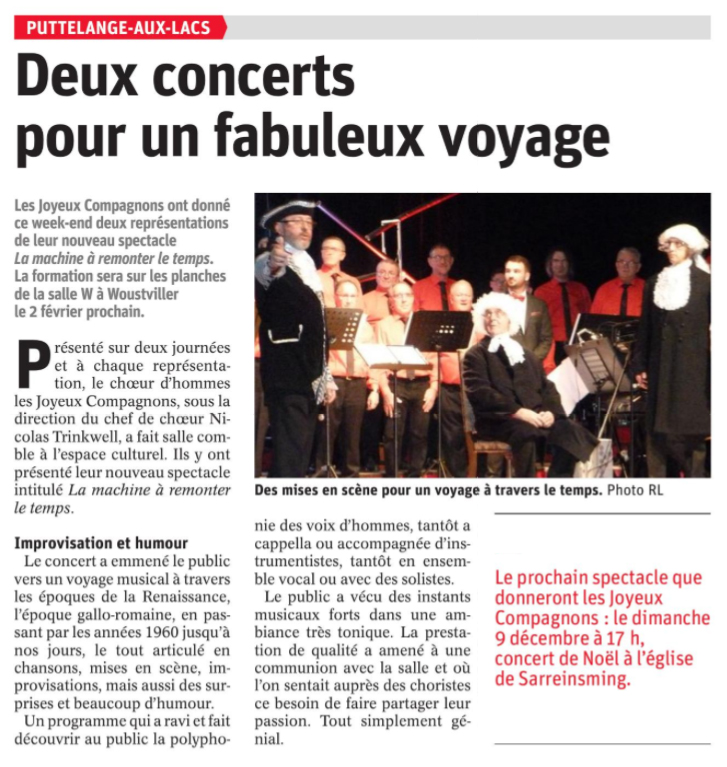 La presse en parle – R.L. du&nbsp;06/11/2018